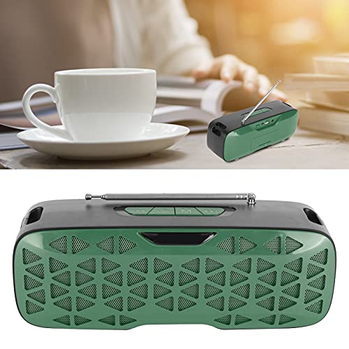 ciciglow Altavoz de Radio Bluetooth portátil 2 en 1, Altavoz estéreo inalámbrico TWS de 2 x 3 W con batería de 1200 mAh 2 x 3 W para Fiestas de Viaje al Aire Libre(Verde)