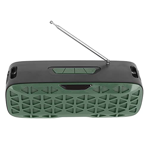 ciciglow Altavoz de Radio Bluetooth portátil 2 en 1, Altavoz estéreo inalámbrico TWS de 2 x 3 W con batería de 1200 mAh 2 x 3 W para Fiestas de Viaje al Aire Libre(Verde)