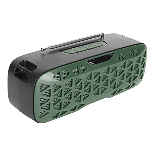 ciciglow Altavoz de Radio Bluetooth portátil 2 en 1, Altavoz estéreo inalámbrico TWS de 2 x 3 W con batería de 1200 mAh 2 x 3 W para Fiestas de Viaje al Aire Libre(Verde)