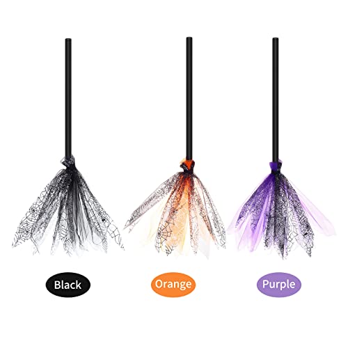 Cigovd Scary Halloween Witch Broom Espeluznante Escoba de Bruja de plástico Cosplay Brujas Broomstick Props para Halloween Cosplay Favors Party Bar Decoración de la casa embrujada