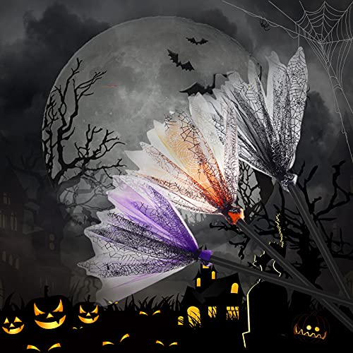 Cigovd Scary Halloween Witch Broom Espeluznante Escoba de Bruja de plástico Cosplay Brujas Broomstick Props para Halloween Cosplay Favors Party Bar Decoración de la casa embrujada