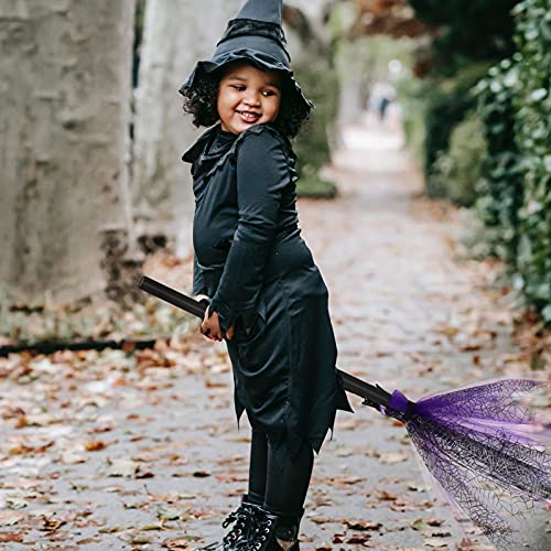 Cigovd Scary Halloween Witch Broom Espeluznante Escoba de Bruja de plástico Cosplay Brujas Broomstick Props para Halloween Cosplay Favors Party Bar Decoración de la casa embrujada