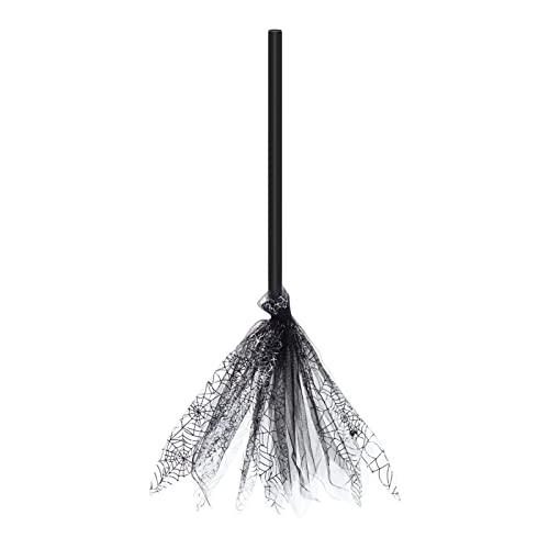 Cigovd Scary Halloween Witch Broom Espeluznante Escoba de Bruja de plástico Cosplay Brujas Broomstick Props para Halloween Cosplay Favors Party Bar Decoración de la casa embrujada