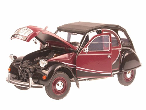 Citroen 2 CV 2CV 6 Ente Charleston schwarz-rot Modellauto Welly 1:24