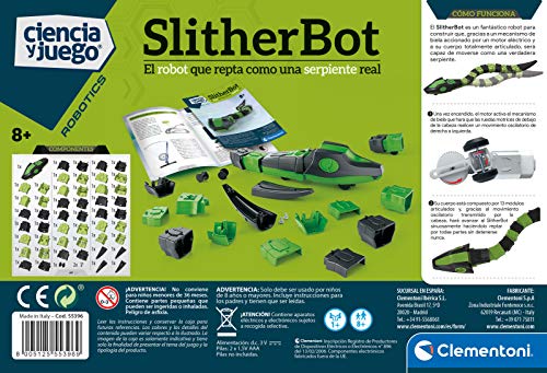 Clementoni-55396 - Slither Bot - robot para montar y jugar a partir de 8 años