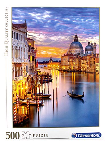 Clementoni-CM-35056 Puzzle 500 Piezas Venecia iluminada, Color, Talla única (35056)