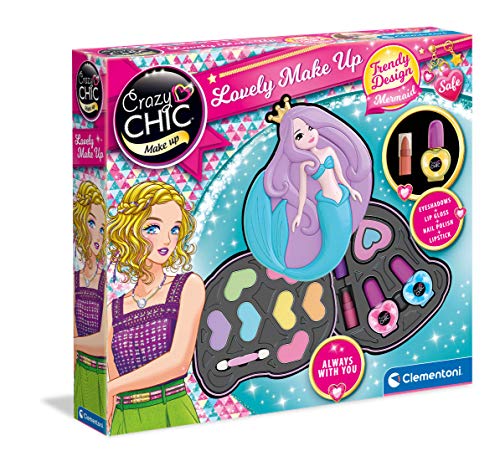 Clementoni- Crazy Chic Lovely Make Up Mermaid Set de Maquillaje para niños, a Partir de 6 años (18642)