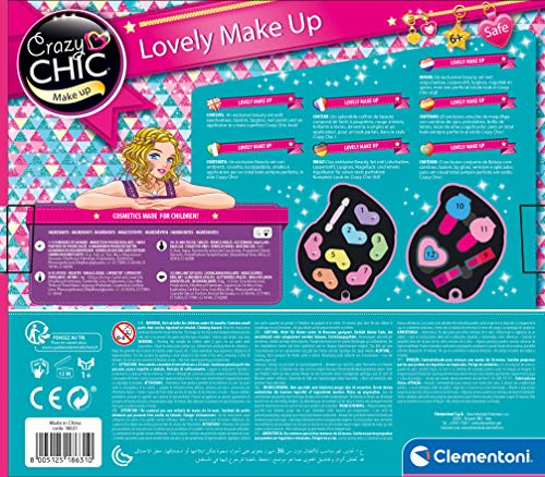 Clementoni- Crazy Chic Lovely Make Up Unicorn Set de Maquillaje para niños, a Partir de 6 años (18643)