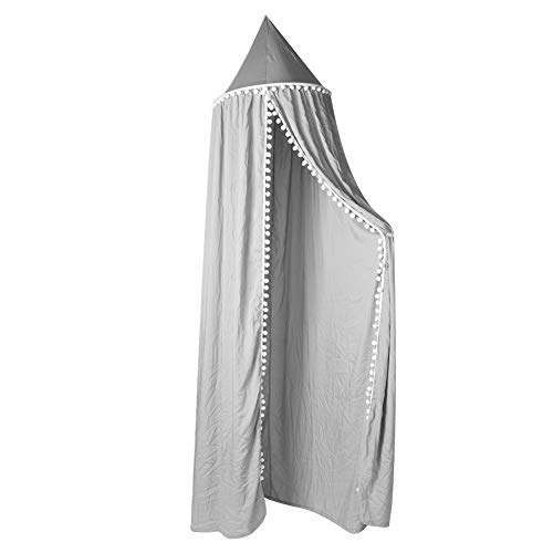 CLOUSEN Toldo de Cama para niñas, niños, Princesa, Domo Redondo, mosquitera de ensueño, Ropa de Cama, habitación de niñas, Castillo, Tienda de campaña, decoración de la casa, toldos de Lectura(Gris)