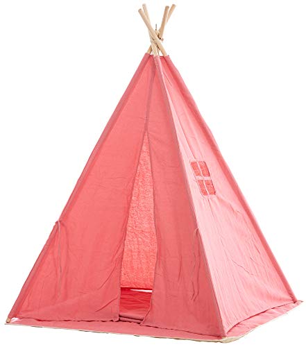 CLP Tipi Infantil Esna con Alfombra I Tienda para Niños con Ventana I Carpa Tienda Campaña Infantil Montaje Fácil, Color:Fucsia