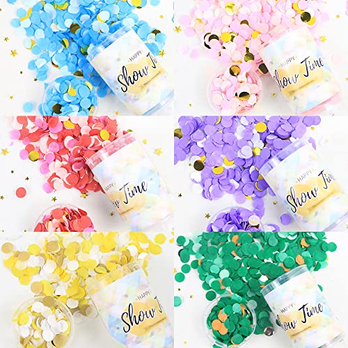 CMOISO Confeti Cumpleaños, Confeti para Bodas, Cañón de Confeti Festivo Multicolor de 6 Piezas para Celebraciones, Cumpleaños y Bodas