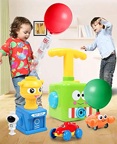 Coche de juguete con globo de inercia para niños, coche de lanzamiento con globo eléctrico con 10 globos, ciencia educativa, juguete de bricolaje para niños, regalos, juegos, niños, niñas