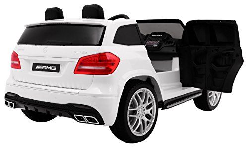 Coche Electrico para Niños Auto Alimentado con Batería Vehículo Eléctrico Control Remoto - Mercedes Benz GLS 63 AMG 4WD - Blanco Metálico