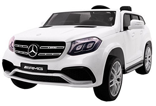 Coche Electrico para Niños Auto Alimentado con Batería Vehículo Eléctrico Control Remoto - Mercedes Benz GLS 63 AMG 4WD - Blanco Metálico