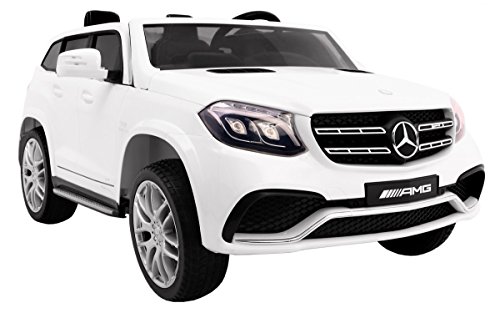 Coche Electrico para Niños Auto Alimentado con Batería Vehículo Eléctrico Control Remoto - Mercedes Benz GLS 63 AMG 4WD - Blanco Metálico