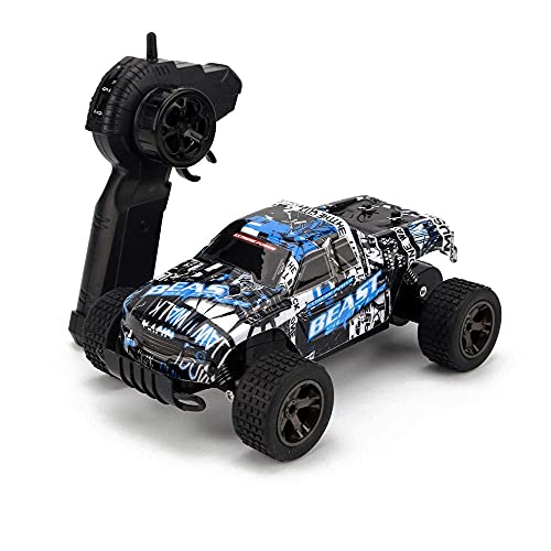 Coche RC 2.4G Drift Climbing Coche de Control Remoto Todo Terreno Vehículo RC Todoterreno de Alta Velocidad Bigfoot Monster RC Truck Anti-colisión y Anti-caída, para niños y niñas (Color: Red)