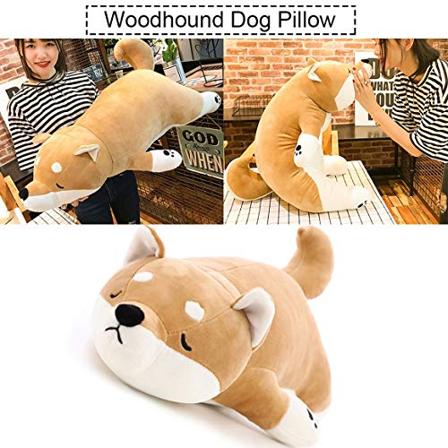 Cojín, algodón, peluche, perro de peluche, juguete grande, Shiba Inu, muñeco de perro, edredón, muñeco, animal encantador, regalo de cumpleaños para niños, almohada de felpa Corgi (beige, amarillo)