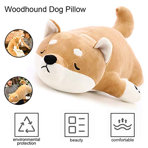 Cojín, algodón, peluche, perro de peluche, juguete grande, Shiba Inu, muñeco de perro, edredón, muñeco, animal encantador, regalo de cumpleaños para niños, almohada de felpa Corgi (beige, amarillo)