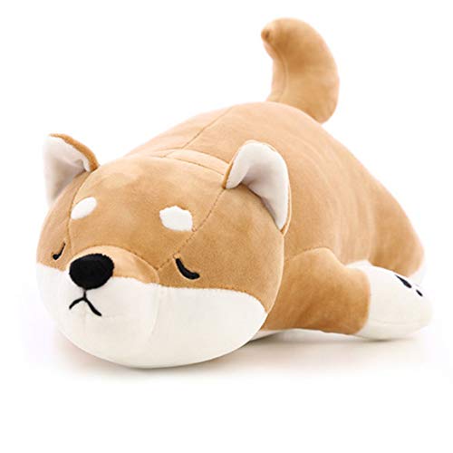 Cojín, algodón, peluche, perro de peluche, juguete grande, Shiba Inu, muñeco de perro, edredón, muñeco, animal encantador, regalo de cumpleaños para niños, almohada de felpa Corgi (beige, amarillo)