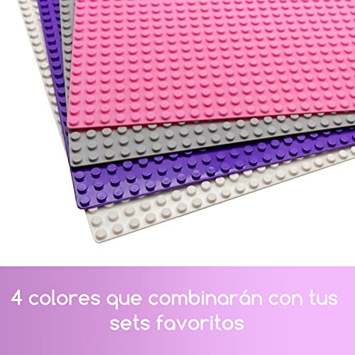 Colifree - 4 Bases compatibles con Piezas Sueltas Classic, la Caja Incluye ladrillo Separador. Creativo, Juego de construccion