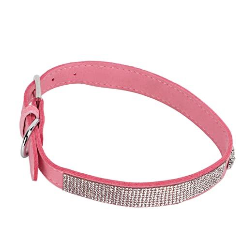 Collar de Perro de Diamantes de Imitación, Collar de Perro de Joyería de Diamantes de Imitación de Moda Cómodo para Gatos para Perros(Estilo de Corona: Rosa, L)