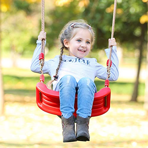 Columpio de jardín para niños con cuerda ajustable, columpio de árbol resistente para niños jugar en casa al aire libre con capacidad para hasta 100 kg (amarillo)