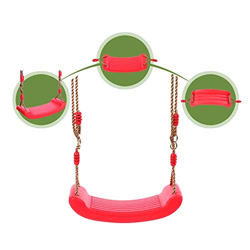 Columpio de jardín para niños con cuerda ajustable, columpio de árbol resistente para niños jugar en casa al aire libre con capacidad para hasta 100 kg (amarillo)