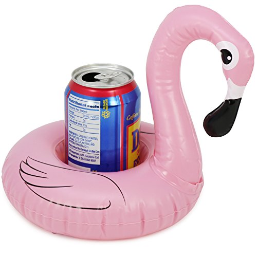 com-four® 4X portavasos Inflable para la Piscina - Soporte para latas Flamingo Flotante - Juguetes para la Piscina - Nevera de Bebidas - Ø 18 cm (04 Piezas - Flamingo Ø 18 cm)