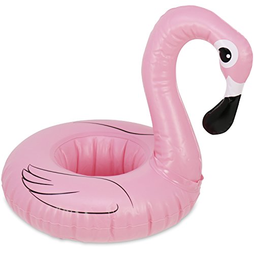 com-four® 4X portavasos Inflable para la Piscina - Soporte para latas Flamingo Flotante - Juguetes para la Piscina - Nevera de Bebidas - Ø 18 cm (04 Piezas - Flamingo Ø 18 cm)