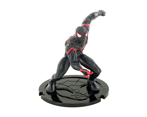 Comansi Lote 6 Figuras Marvel Ultimate Spiderman - Spiderman agachado y de pie - Miles Morales - Iron Spiderman - Venom - Duende Verde + Regalo