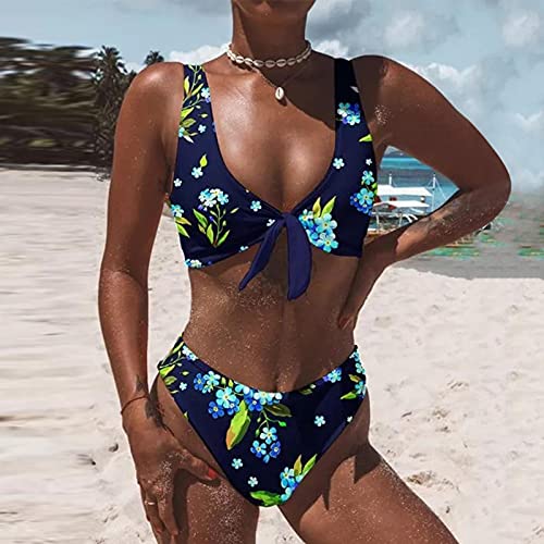 Conjuntos de Bikinis para Mujer 2021 Push Up Bikini,Bañadores Mujer de Cintura Alta,Bikini Braga Alta,Adecuado para Natacion Viajes Playa Vacacion