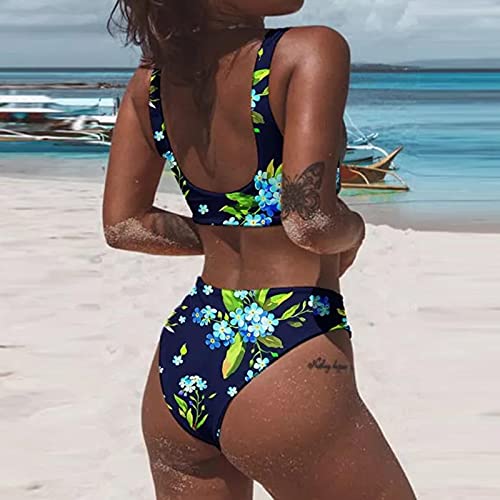 Conjuntos de Bikinis para Mujer 2021 Push Up Bikini,Bañadores Mujer de Cintura Alta,Bikini Braga Alta,Adecuado para Natacion Viajes Playa Vacacion