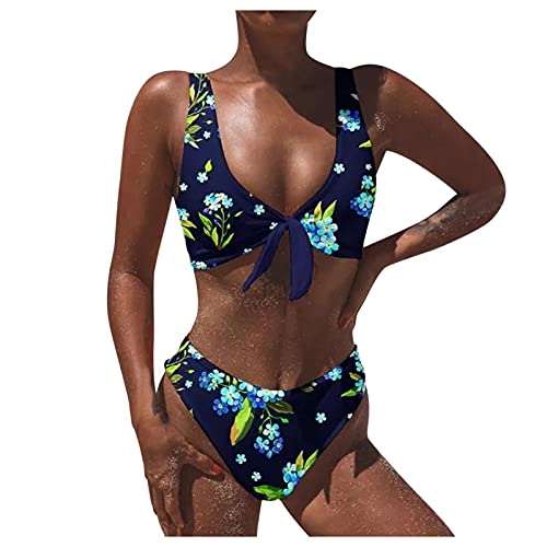 Conjuntos de Bikinis para Mujer 2021 Push Up Bikini,Bañadores Mujer de Cintura Alta,Bikini Braga Alta,Adecuado para Natacion Viajes Playa Vacacion