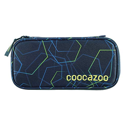 coocazoo Estuche para lápices PencilDenzel Laserbeam Blue Azul, Estuche con escuadra, Compartimento para horarios, Compartimento para bolígrafos extraíble, Compartimento Adicional con Cremallera.