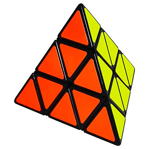 Cooja Cubo Triangular Pyraminx, 3x3 Cubo Magico Triangulo Rompecabezas Cubos de Velocidad Negro