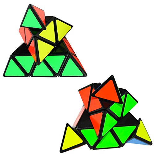 Cooja Cubo Triangular Pyraminx, 3x3 Cubo Magico Triangulo Rompecabezas Cubos de Velocidad Negro