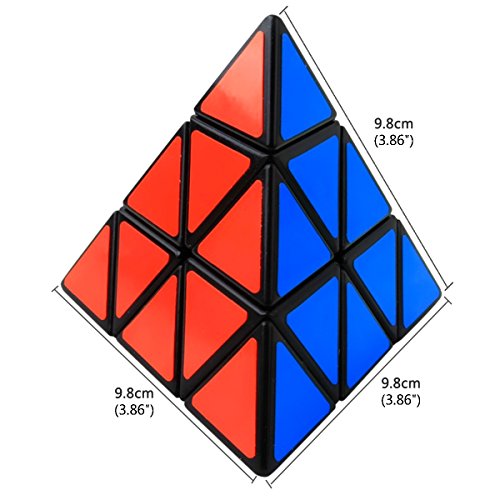 Cooja Cubo Triangular Pyraminx, 3x3 Cubo Magico Triangulo Rompecabezas Cubos de Velocidad Negro