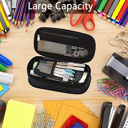 Coolzon Estuche Escolar Expandible, Estuches de Lápices de Gran Capacidad Estuche Organizador Portalapices Neceser Maquillaje para Niñas Niños Estudiantes, Gris