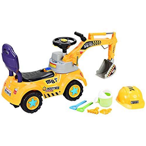 COSTWAY Excavadora con Pala y Asiento para Niños Vehículo de Construcción Toy Coche Juguete Grande para Playa