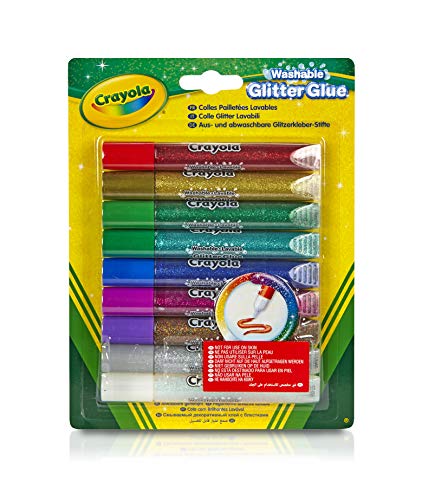 CRAYOLA 69-3527 - 9 Pegamentos de Purpurina Lavables, varios, 3.1 oz