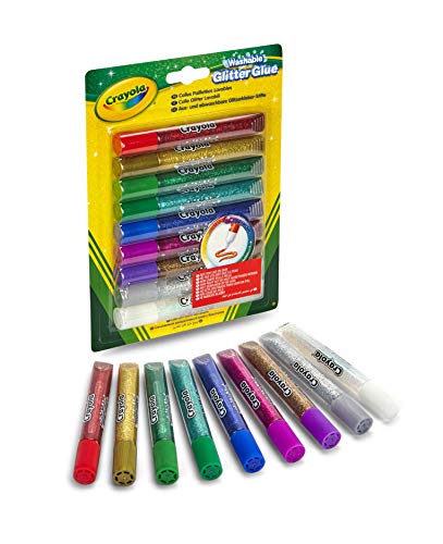 CRAYOLA 69-3527 - 9 Pegamentos de Purpurina Lavables, varios, 3.1 oz