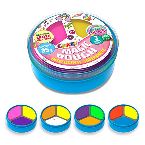 CRAZE Magic Dough Twist 30424 - Juego de 3 plastilinas Inteligentes de 35 g, Lata