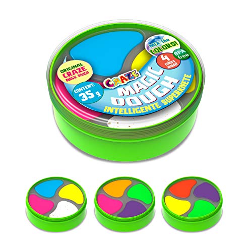 CRAZE Magic Dough Twist 30424 - Juego de 3 plastilinas Inteligentes de 35 g, Lata