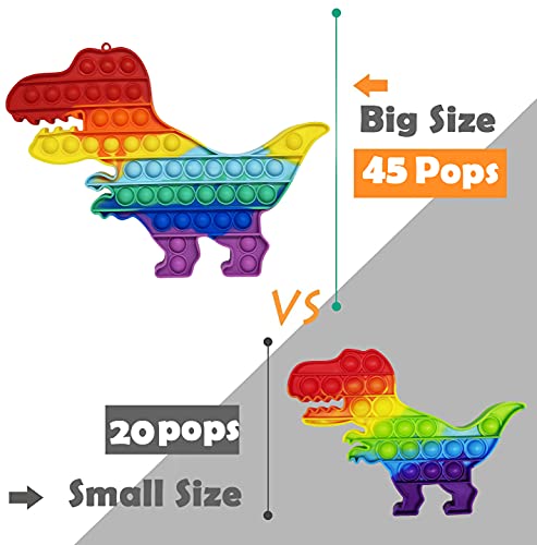 CRAZYCHIC - Pop It Gigante XXL Fidget Toys - Popit Grande Push Bubble Juguetes Niños Barato - Juegos Antiestres Enorme Hijos Adultos - Burbujas Multicolor Arco Iris Regalo Niño Niña - Dinosaurio Dino