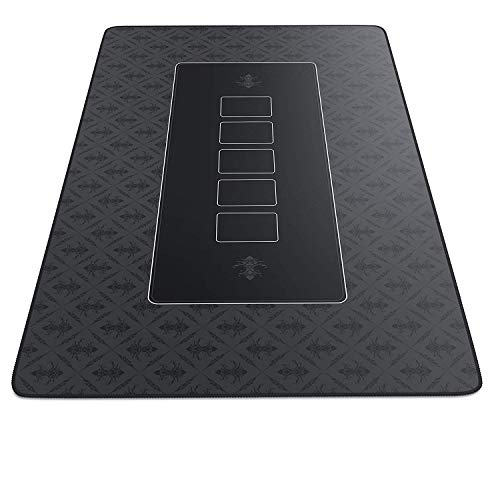 CSL-Computer tapete de Póker 100 x 60 cm - Profesional - Tamaño XXL - Parte Inferior revestida de Goma para un Agarre Estable - Lavable – Diseño de póker - Color Negro