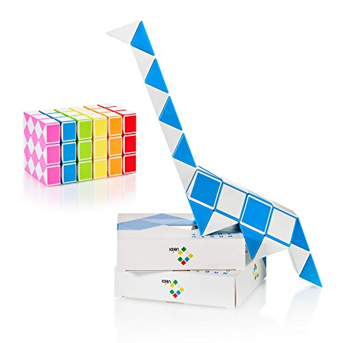 CUBIDI Serpiente mágica con Bloques, Juegos de Rompecabezas, cumpleaños, pequeños obsequios para Unisex Adultos Azul 36