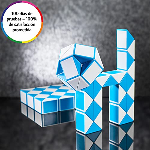 CUBIDI Serpiente mágica con Bloques, Juegos de Rompecabezas, cumpleaños, pequeños obsequios para Unisex Adultos Azul 36