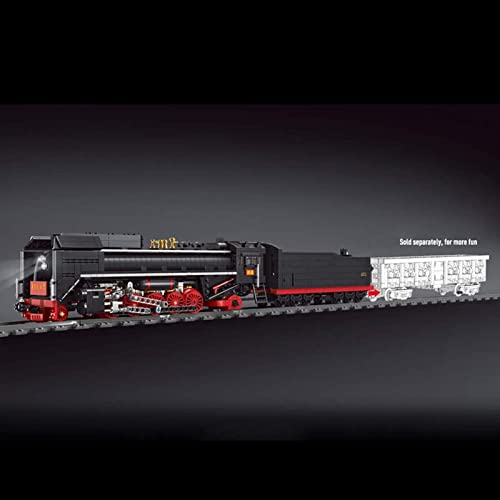 Cxcdxd 1552 Bloques de sujeción Tren de Ciudad a Control Remoto con riel, Kit de Modelo de Locomotora de Vapor, Modelo de Tren de Invierno Compatible con Juguetes de Lego para niños y Adultos A,