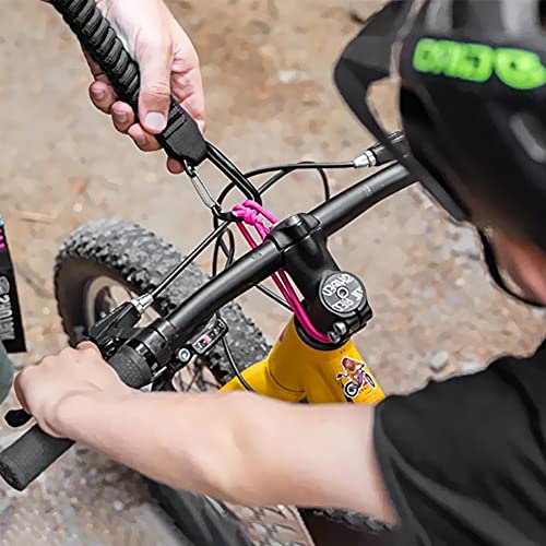 CYJZHEU La Cuerda de Remolque de Bicicleta Original para niños | MTB y Ciclismo elástico Correa para Montar más lejos con tu Hijo,Negro, 1,6 Metros de Largo