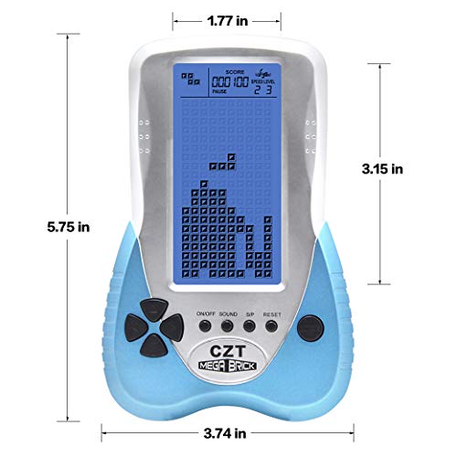 CZT Nueva Pantalla Grande ladrillo Consola de Juegos retroiluminación Azul Soporte para Auriculares Incorporado 23 Juegos nostálgicos Juguetes de Regalo para niños de Ocio (Skyblue)